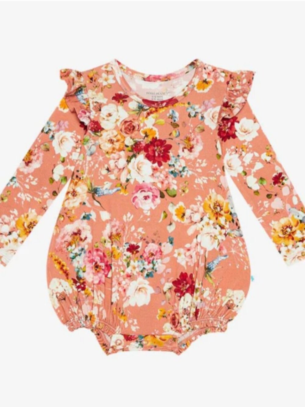 💙 Posh Peanut Long Sleeve Ruffled Bubble Romper - Celia